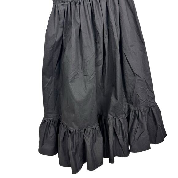 Monica Nera Demi Black Midi A-line Eco-cotton Cocktail Dress Wedding Guest Small - Picture 14 of 15